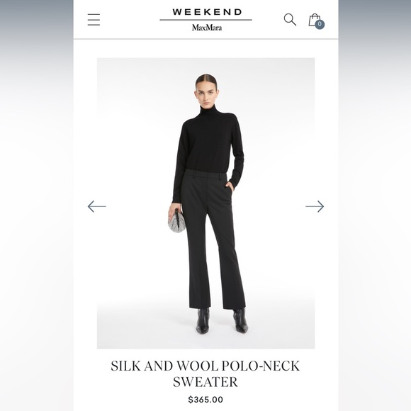 NewSeason Weekend Max Mara Silk  and Wool Polo-Neck Sweater Sz:S Fall/Winter - Picture 4 of 15